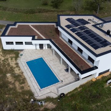 EFH Flachdach Grün-Kies